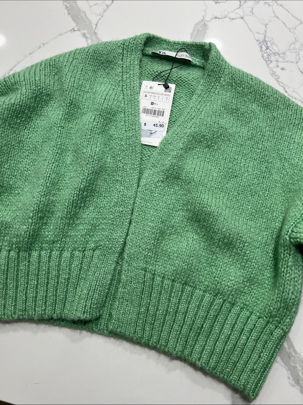 ZARA Lime Green Open-Front Cropped Cardigan💚❤️ - Picture 2 of 11